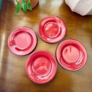 Tag red dessert plates set of four
